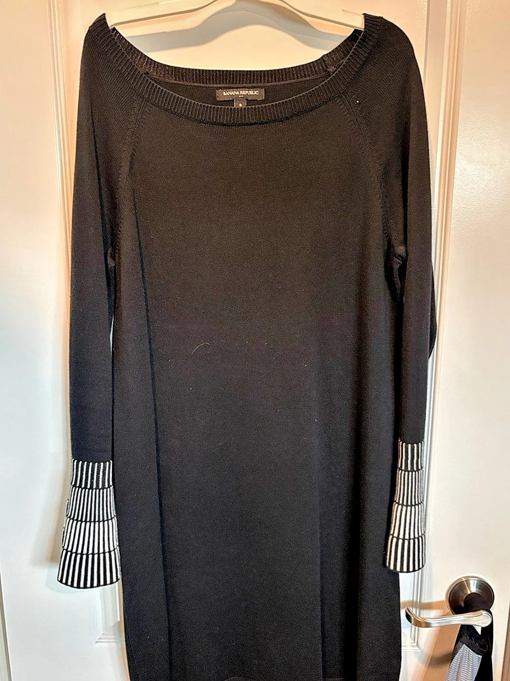 Banana Republic Striped Mini Dress in Black & White Size Small